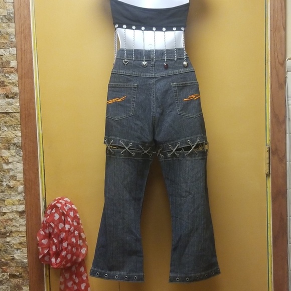 Black jeans capri or shorts with chains - Picture 3 of 8